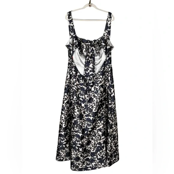 ML Monique Lhuillier Back Bow Gown Navy White Womens Size 22 W - Picture 5 of 15